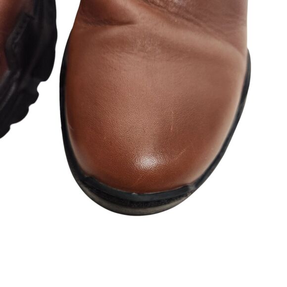 TIBI Boots Womens 9.5-10 Brown Black Diego Chelsea Leather Bootie Shoes Chunky - Picture 6 of 10
